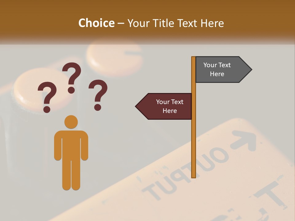A Close Up Of A Yellow And Black Control Panel PowerPoint Template