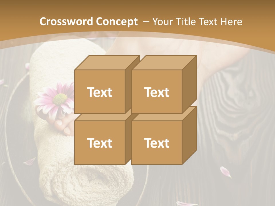 A Woman's Foot On Top Of A Towel On A Wooden Table PowerPoint Template