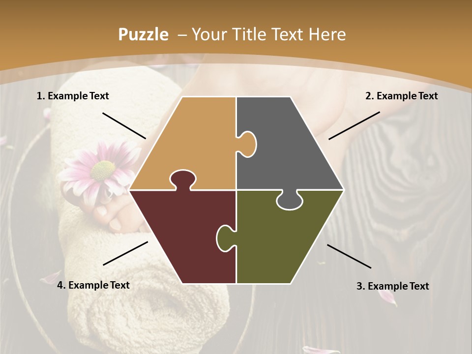 A Woman's Foot On Top Of A Towel On A Wooden Table PowerPoint Template