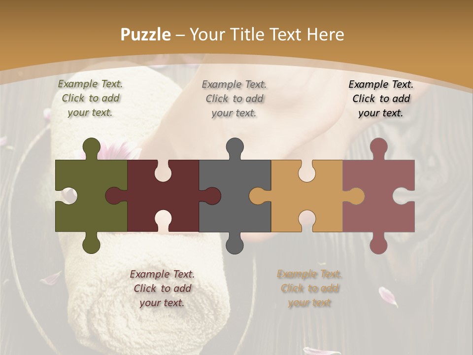 A Woman's Foot On Top Of A Towel On A Wooden Table PowerPoint Template