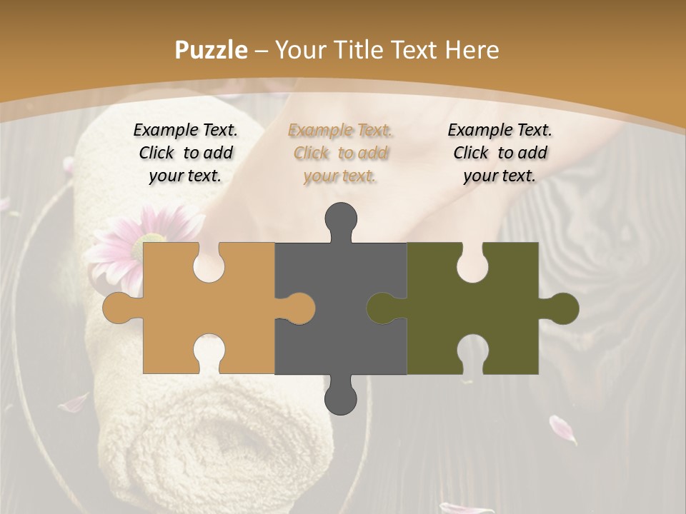 A Woman's Foot On Top Of A Towel On A Wooden Table PowerPoint Template