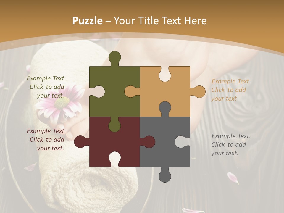 A Woman's Foot On Top Of A Towel On A Wooden Table PowerPoint Template