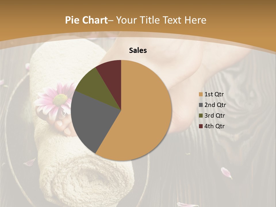 A Woman's Foot On Top Of A Towel On A Wooden Table PowerPoint Template