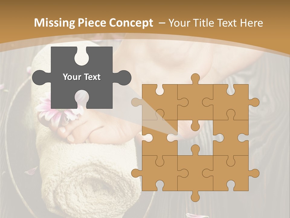 A Woman's Foot On Top Of A Towel On A Wooden Table PowerPoint Template