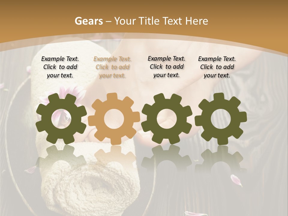 A Woman's Foot On Top Of A Towel On A Wooden Table PowerPoint Template