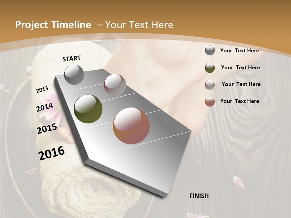 A Woman's Foot On Top Of A Towel On A Wooden Table PowerPoint Template