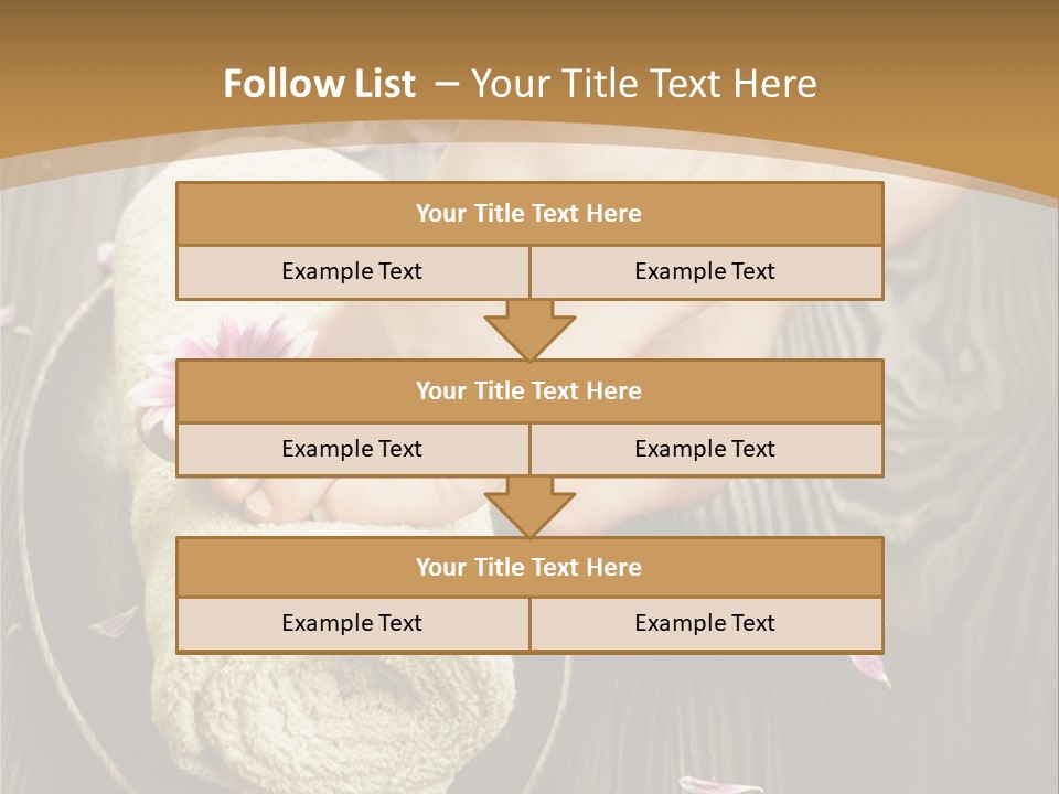 A Woman's Foot On Top Of A Towel On A Wooden Table PowerPoint Template