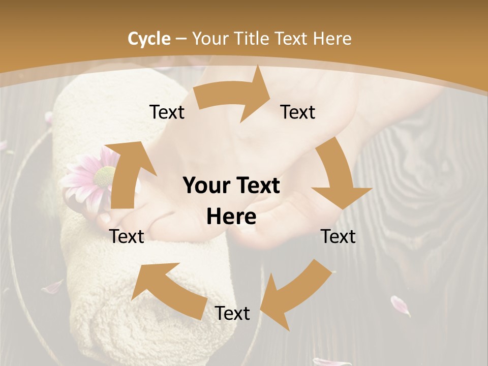 A Woman's Foot On Top Of A Towel On A Wooden Table PowerPoint Template