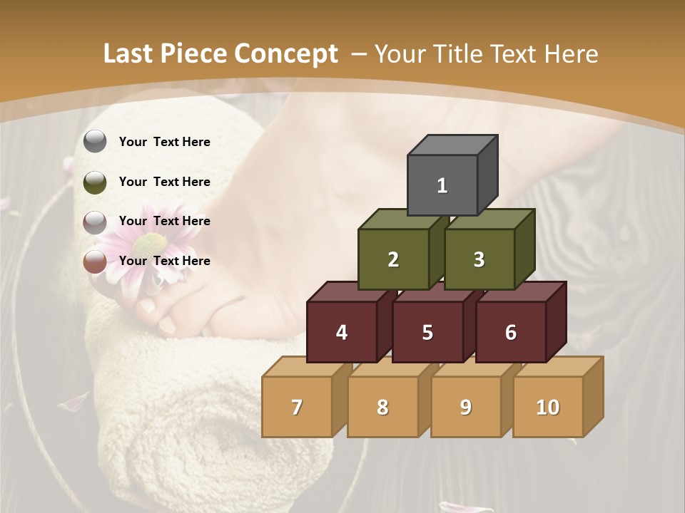 A Woman's Foot On Top Of A Towel On A Wooden Table PowerPoint Template