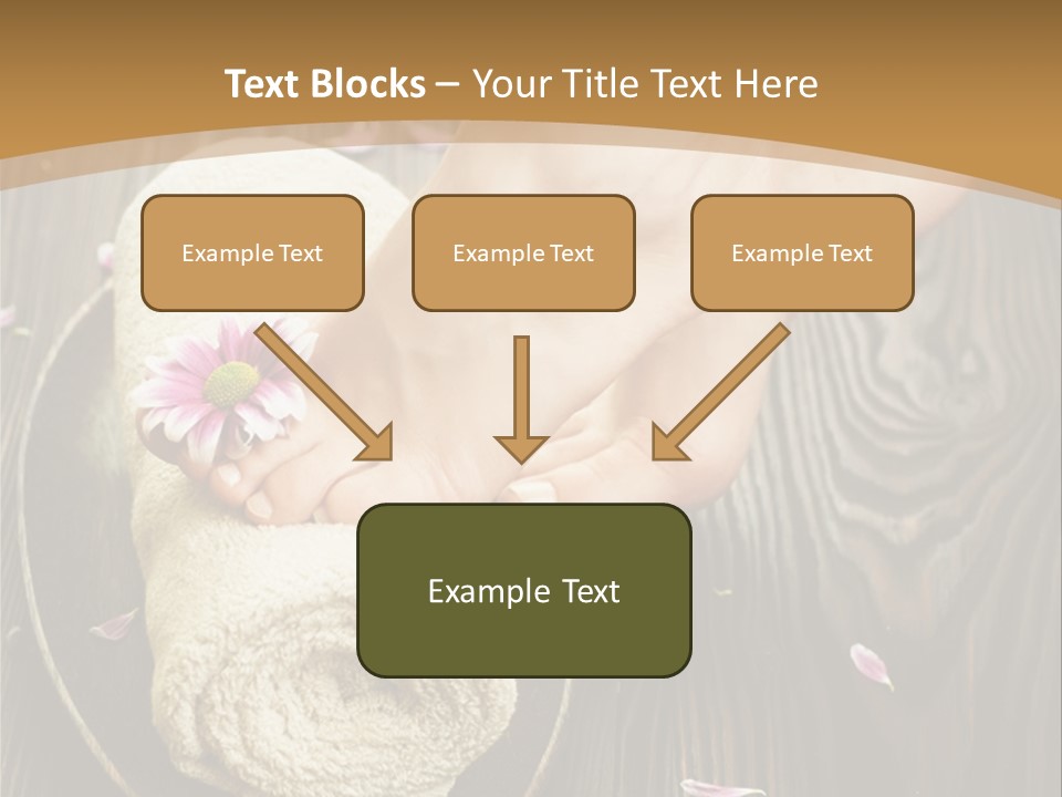 A Woman's Foot On Top Of A Towel On A Wooden Table PowerPoint Template