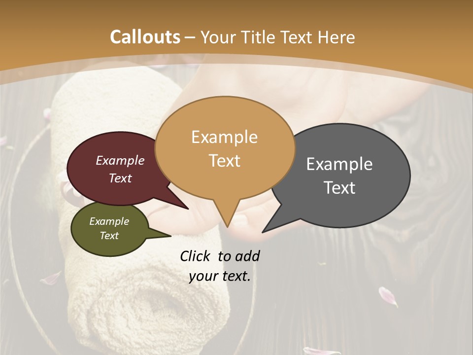 A Woman's Foot On Top Of A Towel On A Wooden Table PowerPoint Template