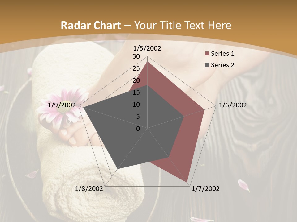 A Woman's Foot On Top Of A Towel On A Wooden Table PowerPoint Template