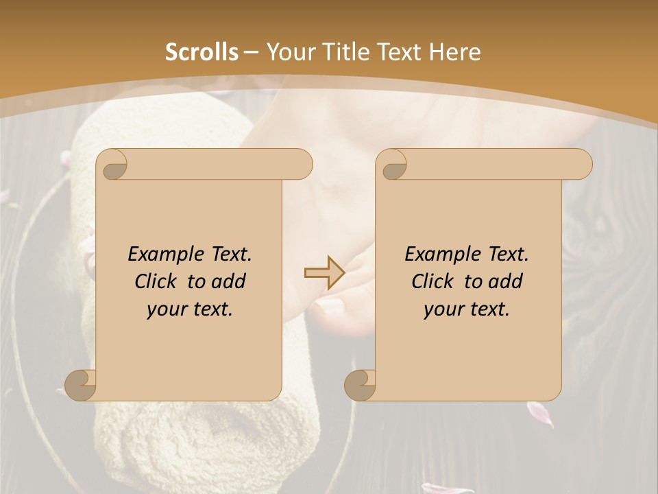 A Woman's Foot On Top Of A Towel On A Wooden Table PowerPoint Template