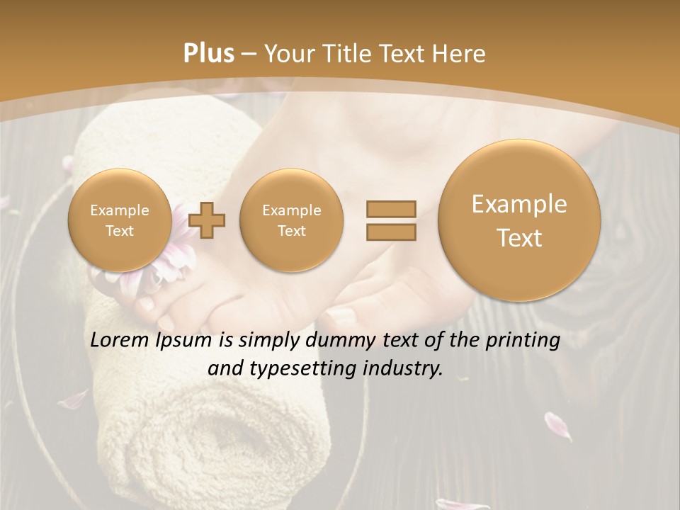 A Woman's Foot On Top Of A Towel On A Wooden Table PowerPoint Template