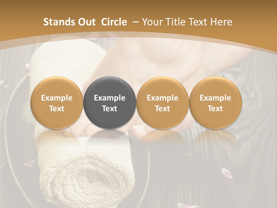 A Woman's Foot On Top Of A Towel On A Wooden Table PowerPoint Template