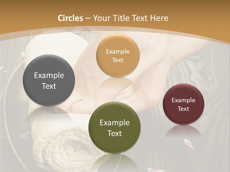 A Woman's Foot On Top Of A Towel On A Wooden Table PowerPoint Template