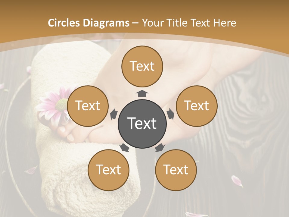 A Woman's Foot On Top Of A Towel On A Wooden Table PowerPoint Template