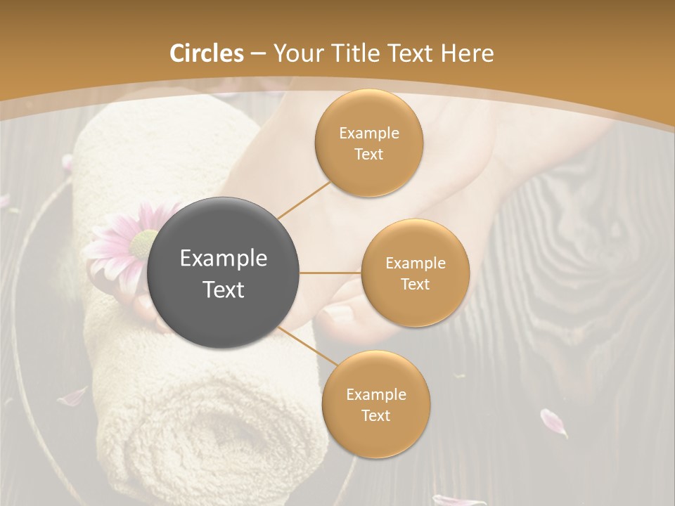 A Woman's Foot On Top Of A Towel On A Wooden Table PowerPoint Template