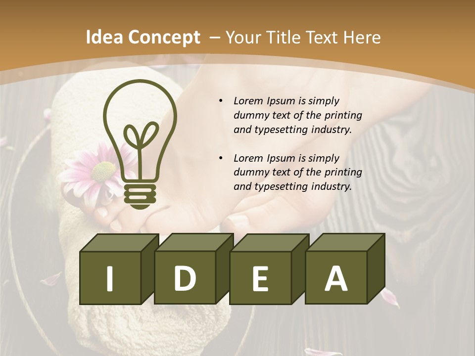 A Woman's Foot On Top Of A Towel On A Wooden Table PowerPoint Template