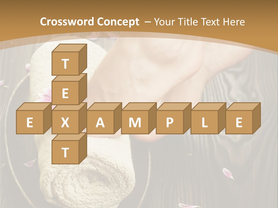 A Woman's Foot On Top Of A Towel On A Wooden Table PowerPoint Template