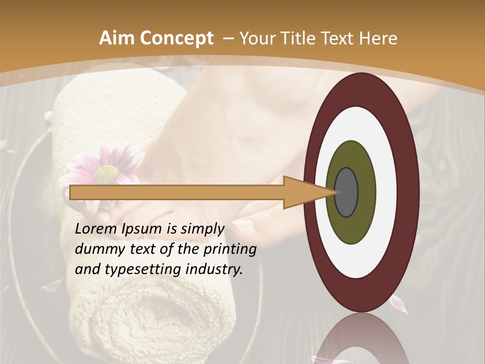 A Woman's Foot On Top Of A Towel On A Wooden Table PowerPoint Template