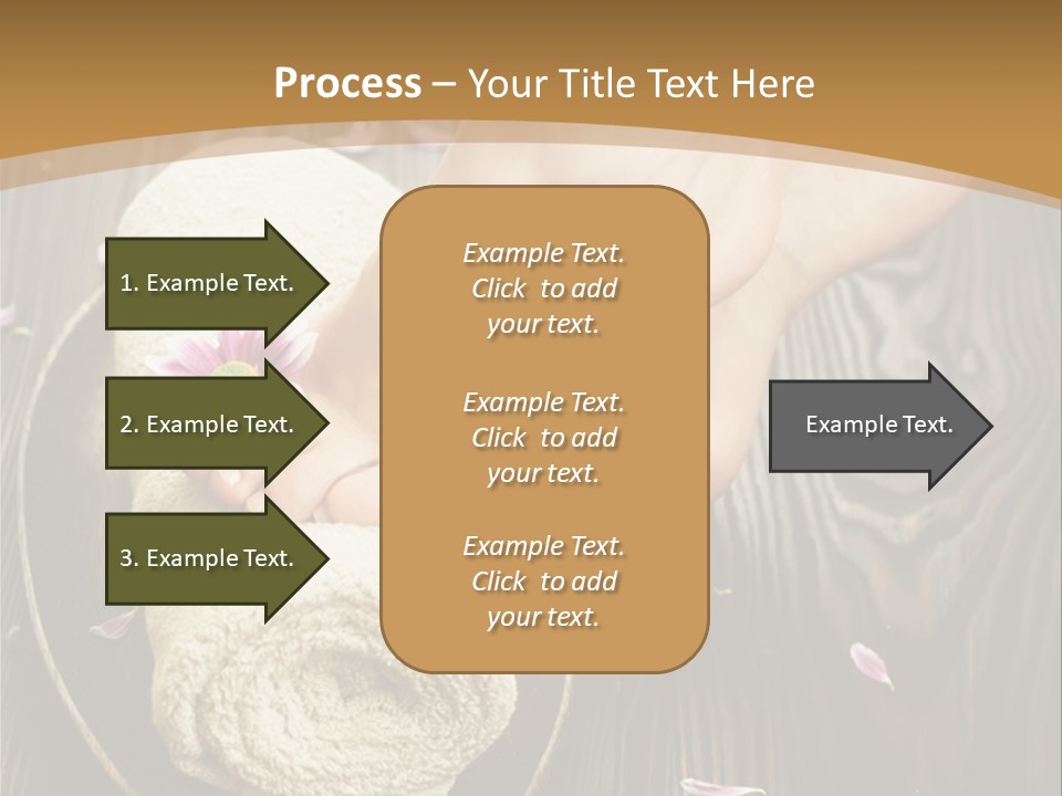 A Woman's Foot On Top Of A Towel On A Wooden Table PowerPoint Template
