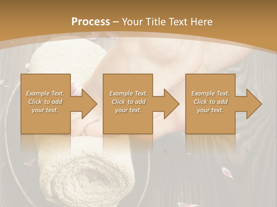 A Woman's Foot On Top Of A Towel On A Wooden Table PowerPoint Template