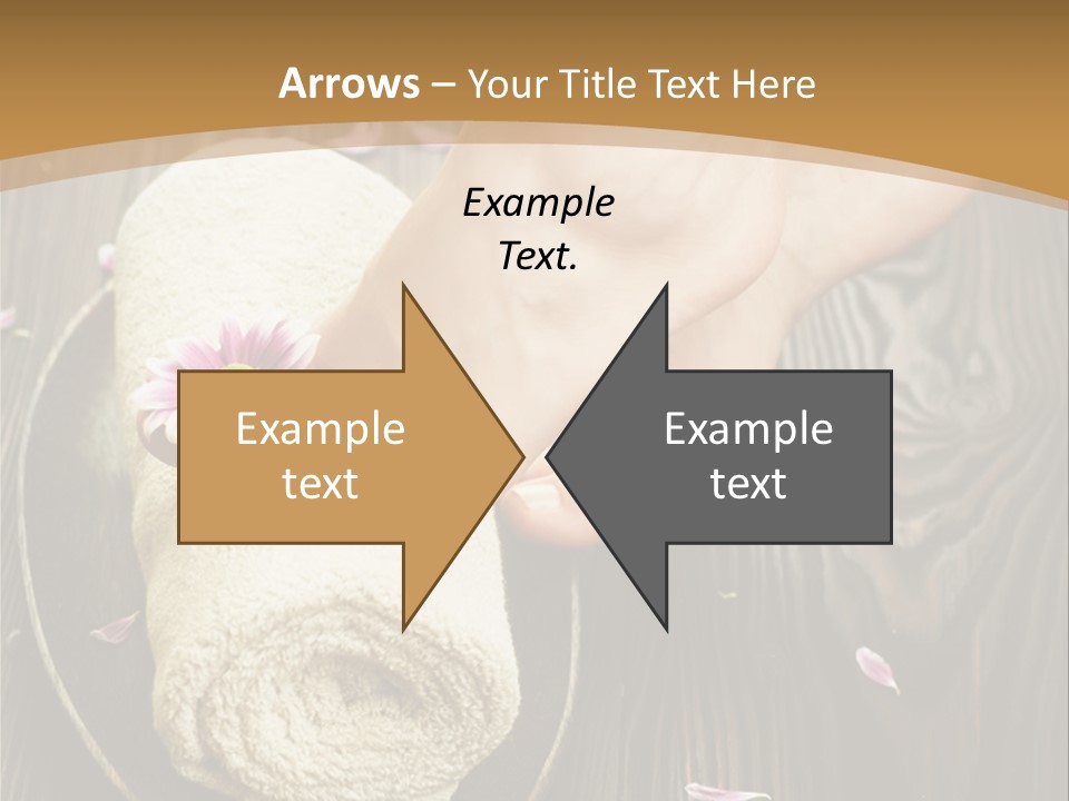 A Woman's Foot On Top Of A Towel On A Wooden Table PowerPoint Template