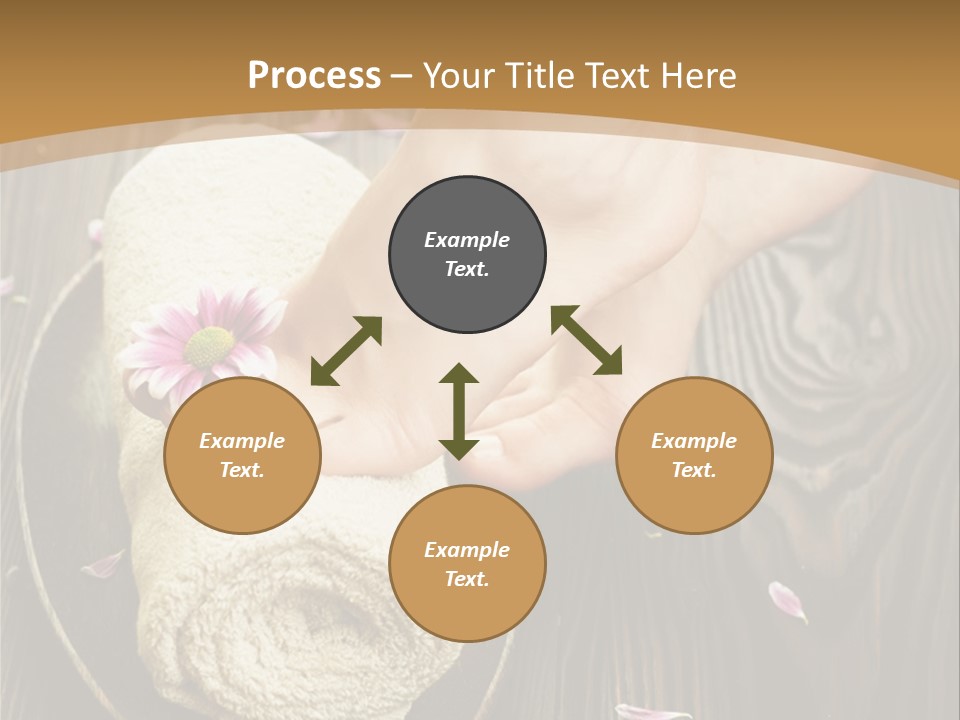 A Woman's Foot On Top Of A Towel On A Wooden Table PowerPoint Template