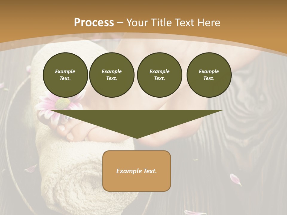 A Woman's Foot On Top Of A Towel On A Wooden Table PowerPoint Template