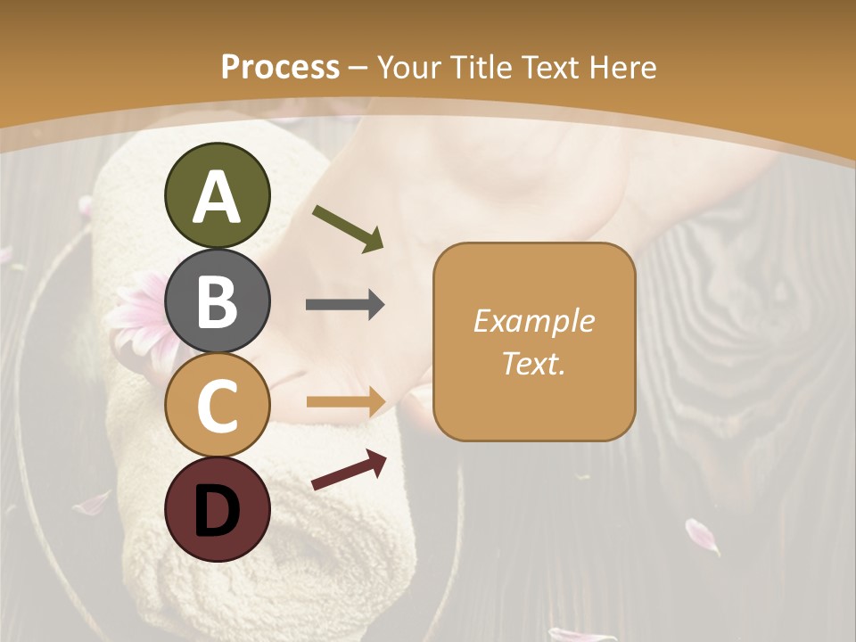 A Woman's Foot On Top Of A Towel On A Wooden Table PowerPoint Template