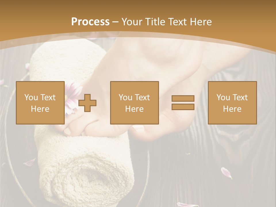 A Woman's Foot On Top Of A Towel On A Wooden Table PowerPoint Template