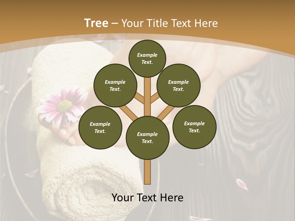 A Woman's Foot On Top Of A Towel On A Wooden Table PowerPoint Template