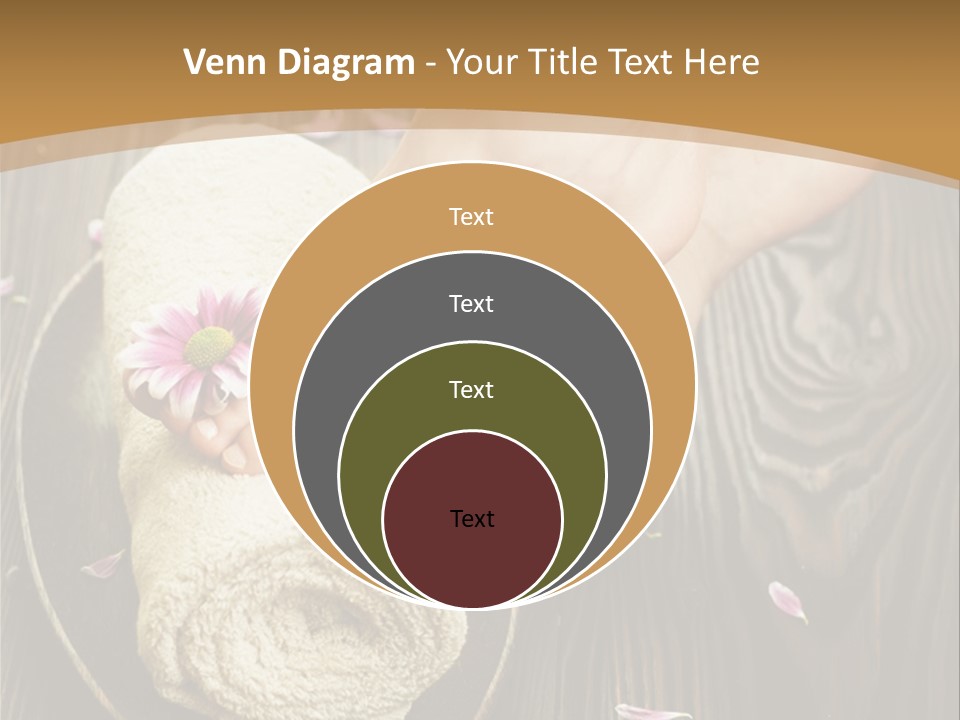 A Woman's Foot On Top Of A Towel On A Wooden Table PowerPoint Template