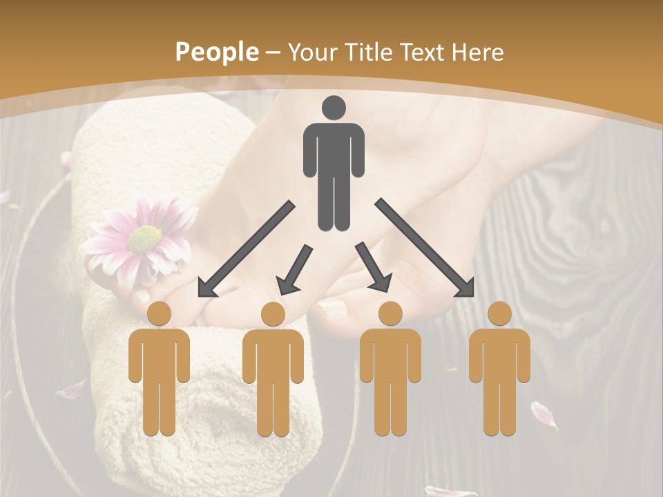 A Woman's Foot On Top Of A Towel On A Wooden Table PowerPoint Template