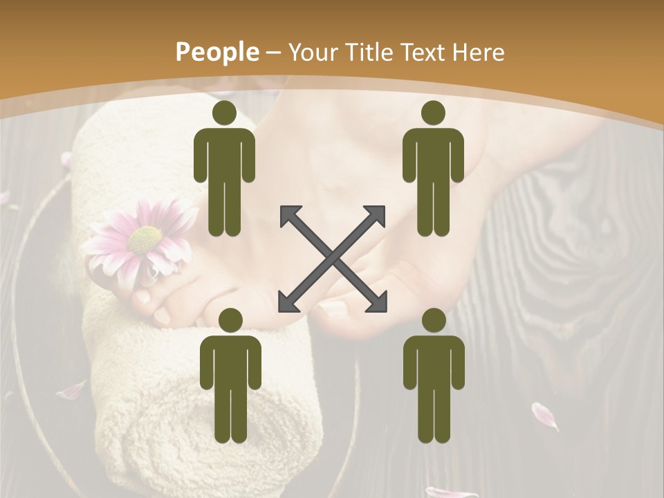 A Woman's Foot On Top Of A Towel On A Wooden Table PowerPoint Template