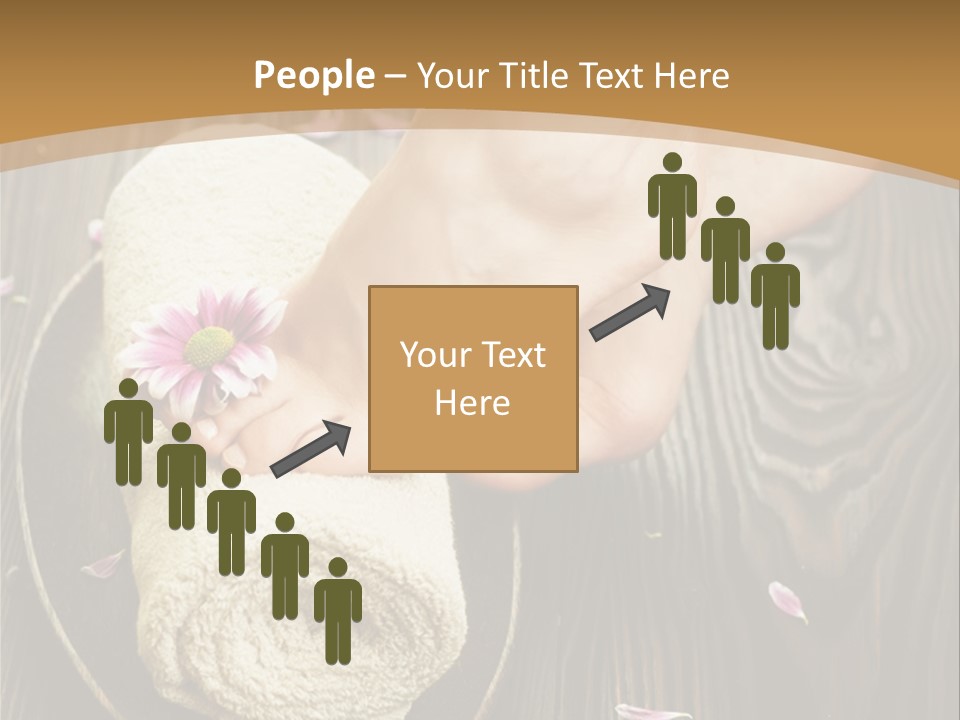 A Woman's Foot On Top Of A Towel On A Wooden Table PowerPoint Template