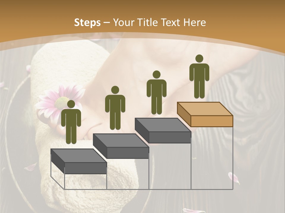 A Woman's Foot On Top Of A Towel On A Wooden Table PowerPoint Template