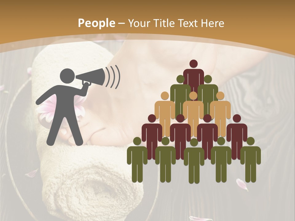 A Woman's Foot On Top Of A Towel On A Wooden Table PowerPoint Template