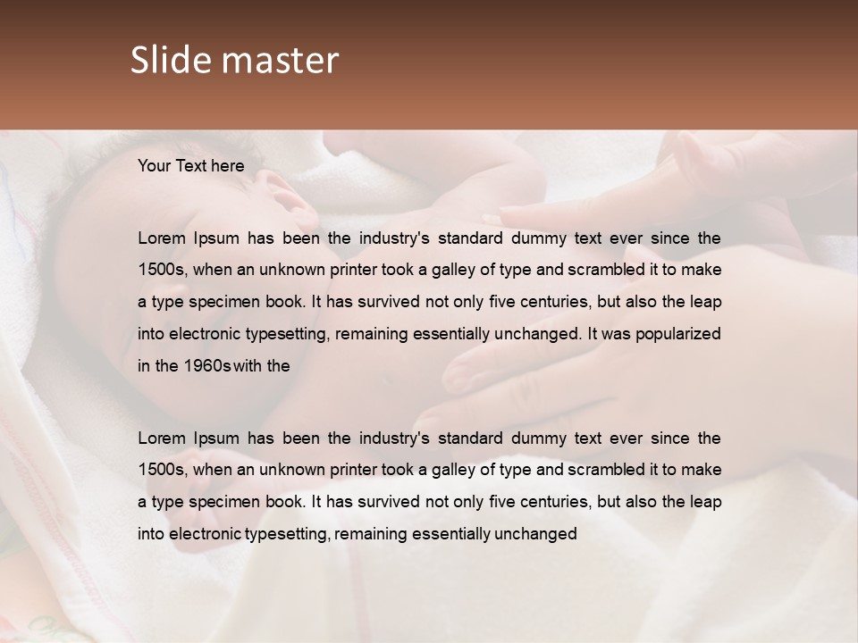 A Baby Laying On A Blanket Being Held By A Person PowerPoint Template