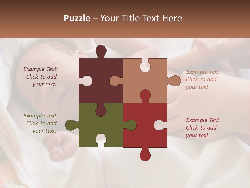 A Baby Laying On A Blanket Being Held By A Person PowerPoint Template