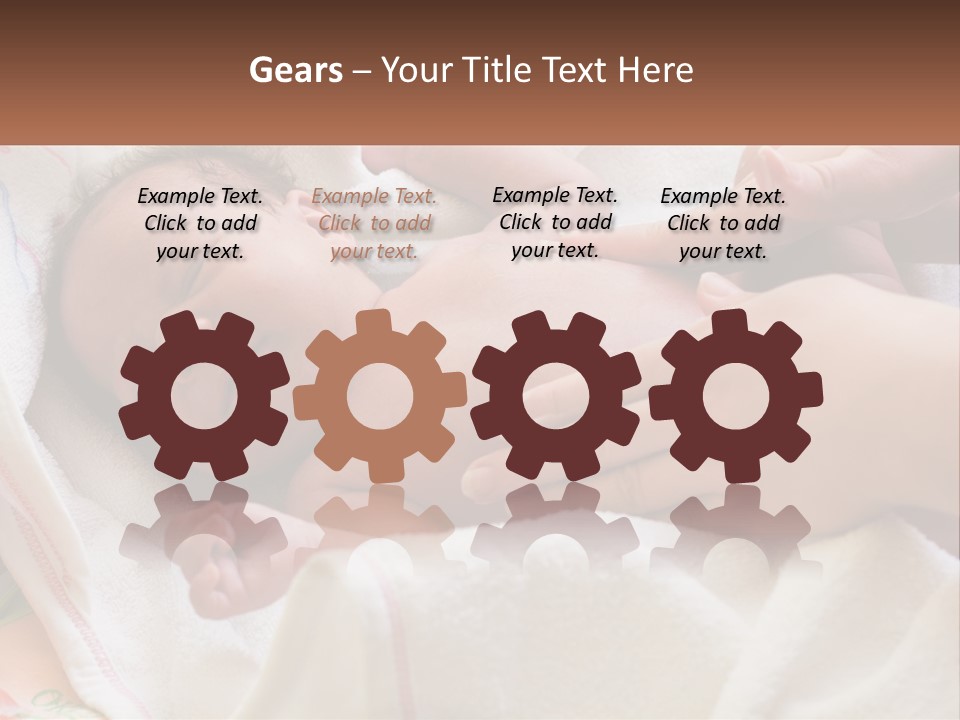 A Baby Laying On A Blanket Being Held By A Person PowerPoint Template