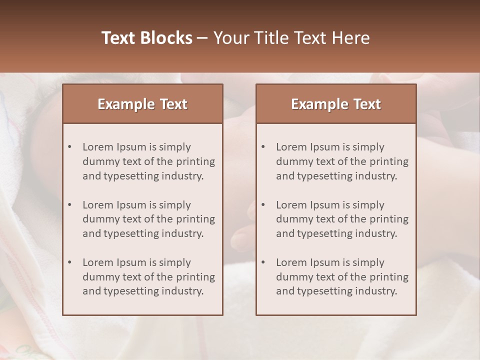 A Baby Laying On A Blanket Being Held By A Person PowerPoint Template