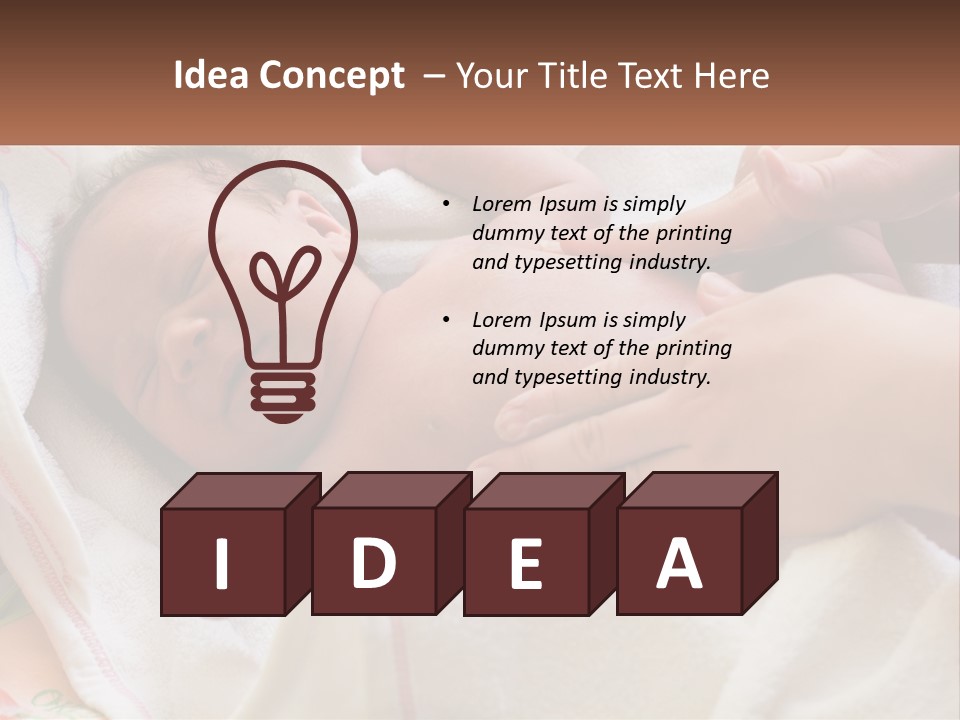 A Baby Laying On A Blanket Being Held By A Person PowerPoint Template