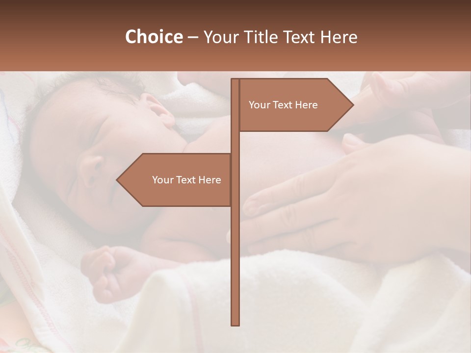 A Baby Laying On A Blanket Being Held By A Person PowerPoint Template