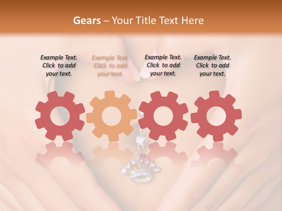 A Woman's Stomach With A Ring In The Shape Of A Heart PowerPoint Template