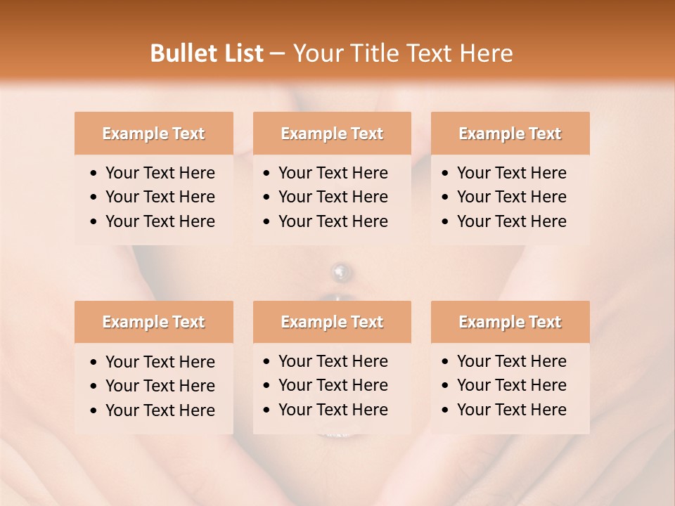 A Woman's Stomach With A Ring In The Shape Of A Heart PowerPoint Template