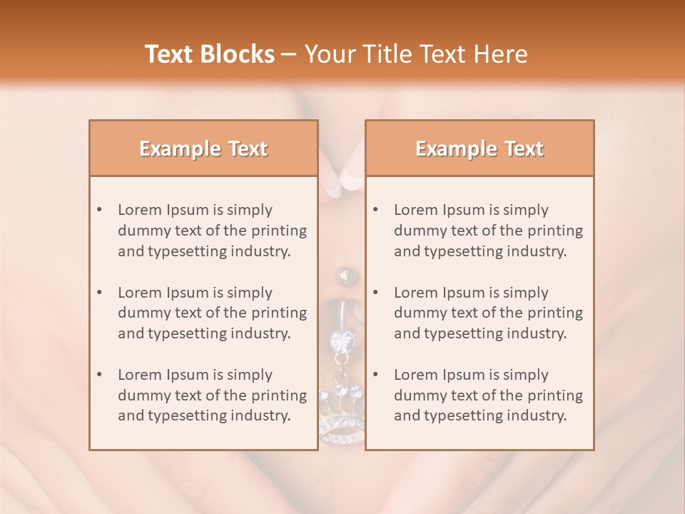 A Woman's Stomach With A Ring In The Shape Of A Heart PowerPoint Template