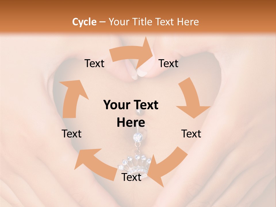 A Woman's Stomach With A Ring In The Shape Of A Heart PowerPoint Template