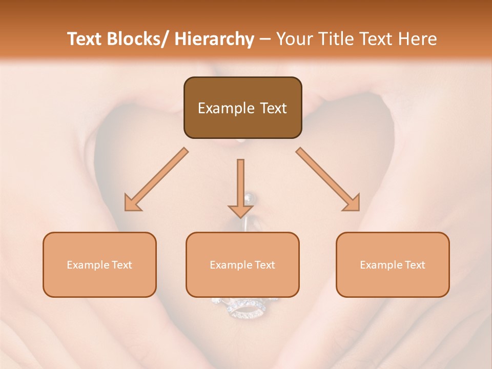 A Woman's Stomach With A Ring In The Shape Of A Heart PowerPoint Template